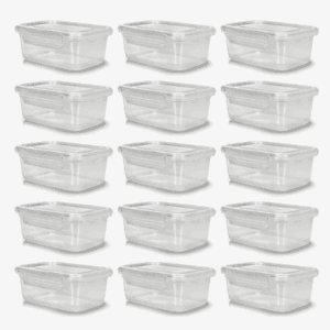 Marmita Pote Reutilizável Comida Congelador Kit 12 Pçs Cor Transparente Ercaplast 1400 mL