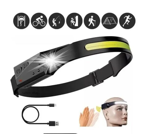 Lanterna De Cabeça recarregável Corrida Mecânico Camping Profissional Led 350 Lúmens