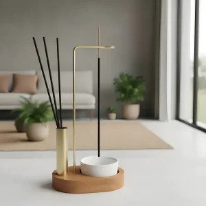 Porta Incenso Invertido Master Copo Porcelana 1cx Insenso Cor Marrom Redondo