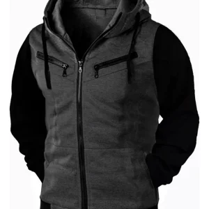 Moletom Blusa De Frio Casaco De Zíper Slim Jaqueta Com Capuz