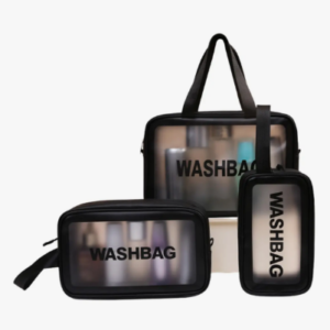 Kit Necessáire Washbag Feminina Maquiagem Cosméticos Viagem Desenho Do Tecido Lisa